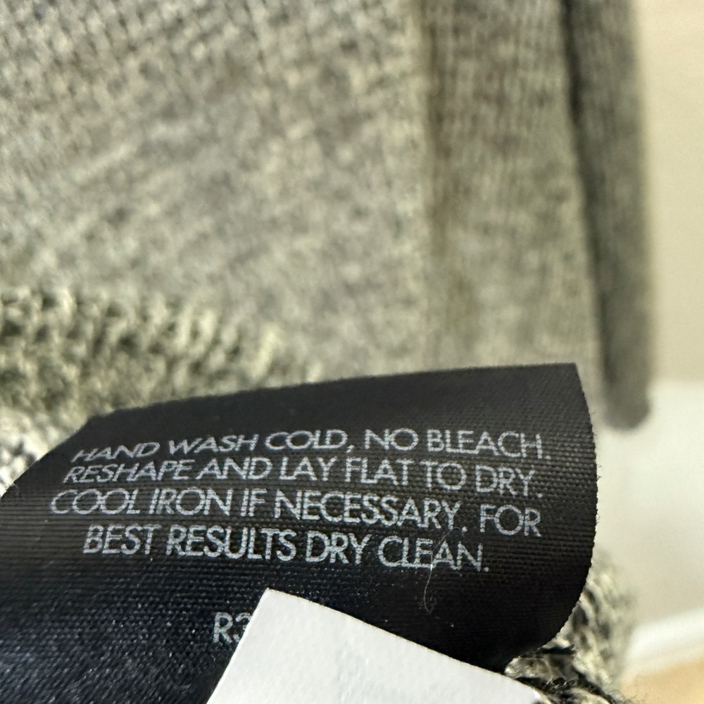 Eileen Fisher Linen Wool Blend Mesh Sweater Black White Large Fall Quiet Luxury - Picture 7 of 7